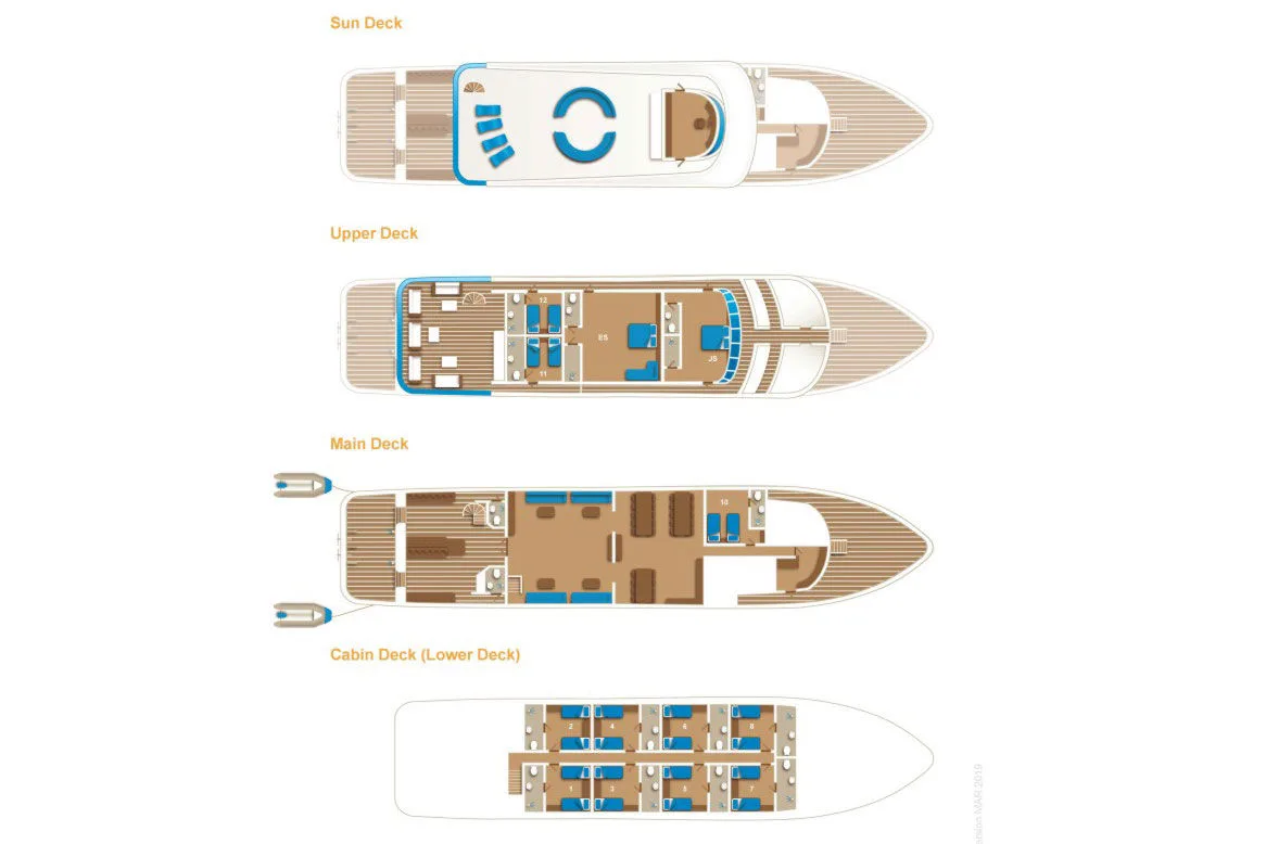 Emperor Elite deck plan and vessel layout 1